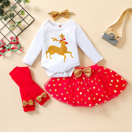 Reindeer Christmas Baby Outfit Set