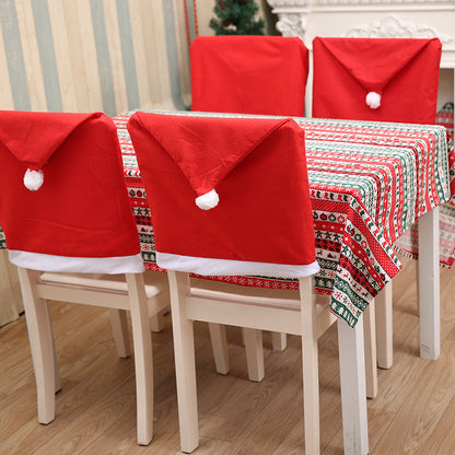 Housse de chaise et nappe festives rouges