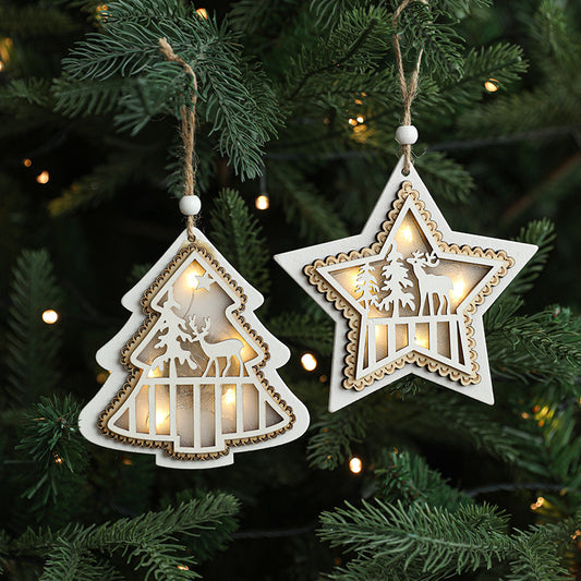 Luminous Wooden Christmas Ornaments