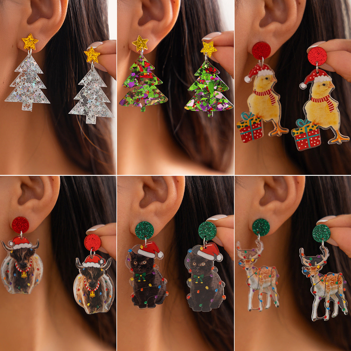 Hermosos aretes navideños