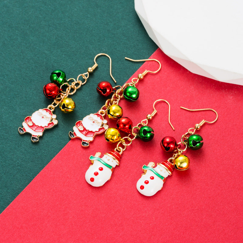 Colorful Santa & Snowman Earrings