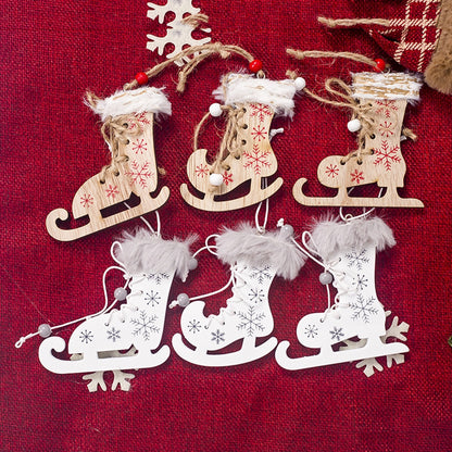 Wooden Skate Shoe Ornaments