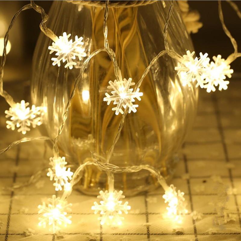 Glowing Snowflake String Lights