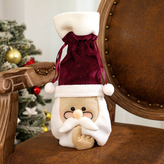 Santa Velvet Wine Bag