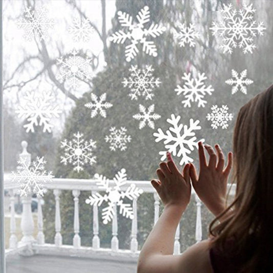 Pegatinas navideñas de copos de nieve para ventanas