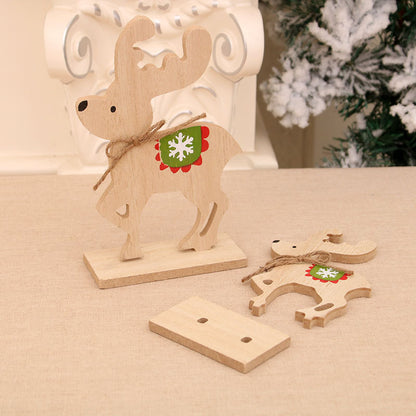 Wooden Christmas Deer Ornaments