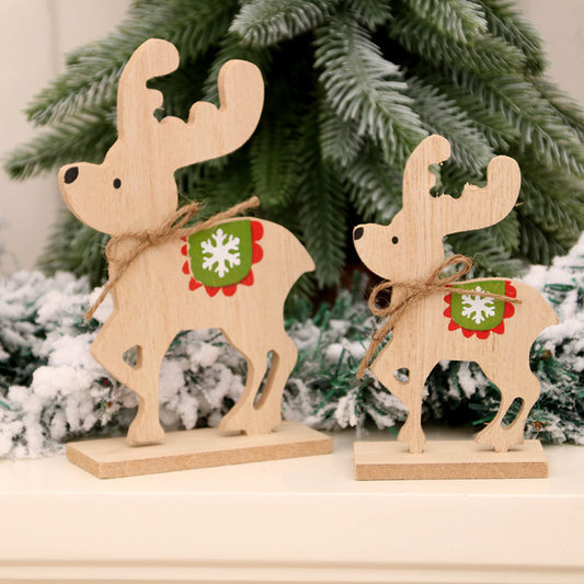 Wooden Christmas Deer Ornaments