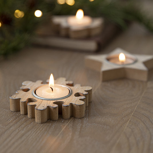 Nordic Christmas Wooden Candle Holder