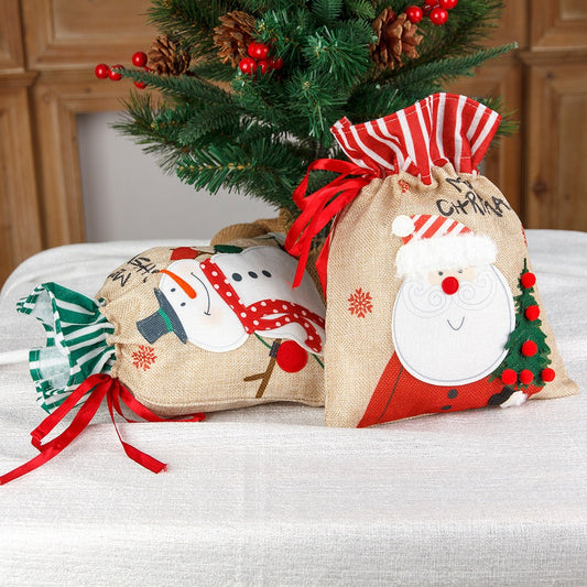 Christmas Burlap Gift Bag