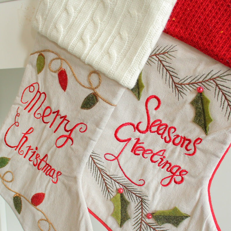 Embroidered Christmas Gift Socks