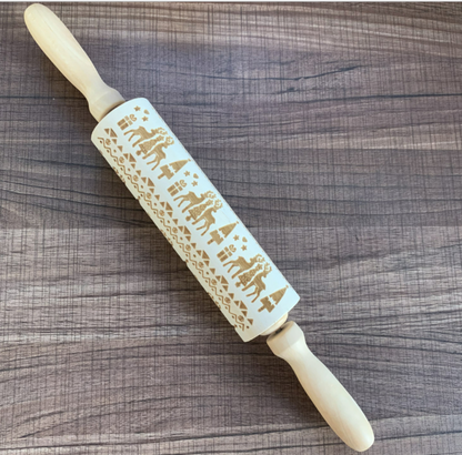 Rolling Pin Engraved for Christmas