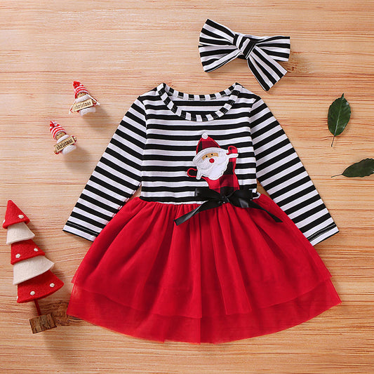 Santa Stripe Toddler Dress