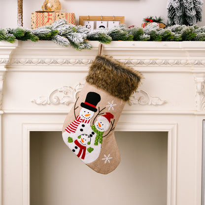 Plush Snowman Christmas Socks