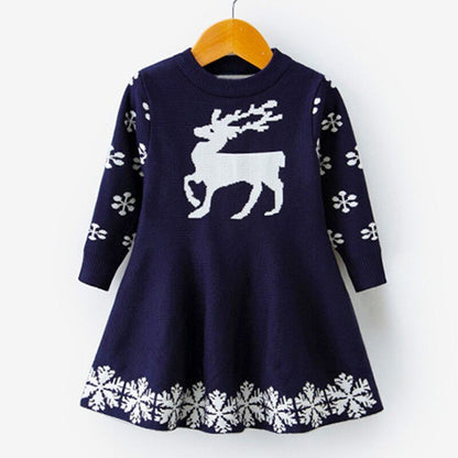 Girls' Long Sleeve Christma Dress