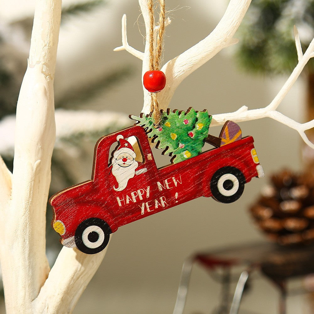 Décoration de sapin de Noël en bois vintage