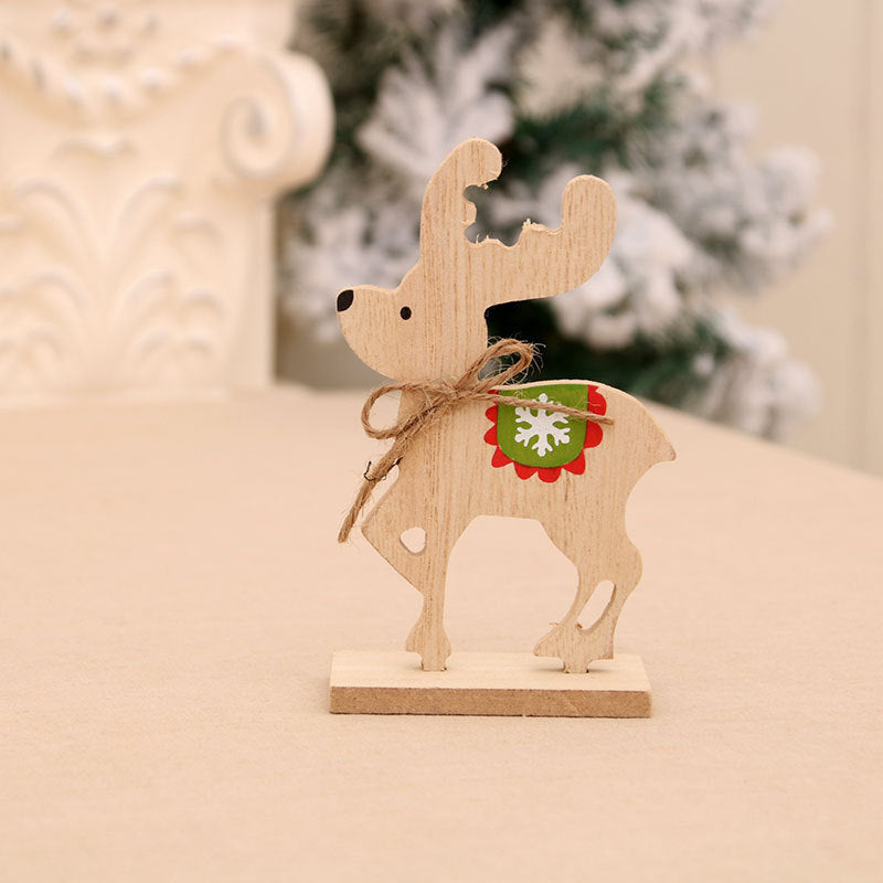 Wooden Christmas Deer Ornaments