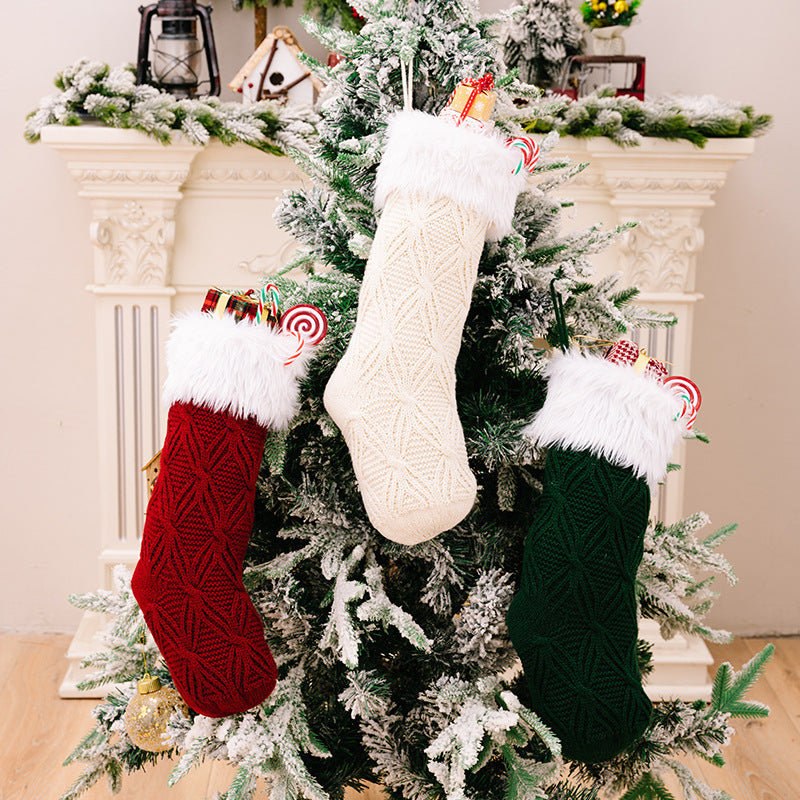 Elegant Knit Christmas Socks