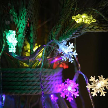 Glowing Snowflake String Lights