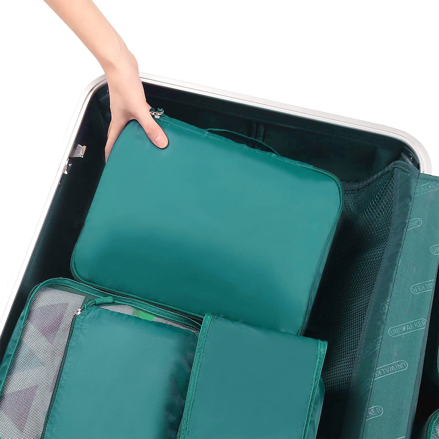 Teal Travel Packing Cubes Set - 8 Pieces