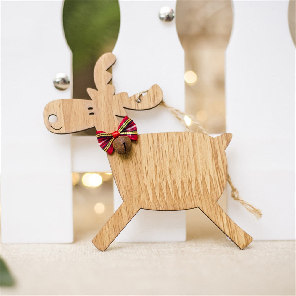 Wooden Deer Christmas Ornaments