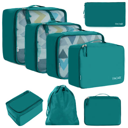 Teal Travel Packing Cubes Set - 8 Pieces