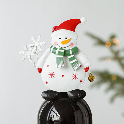 Santa & Snowman Wine Bottle Cover