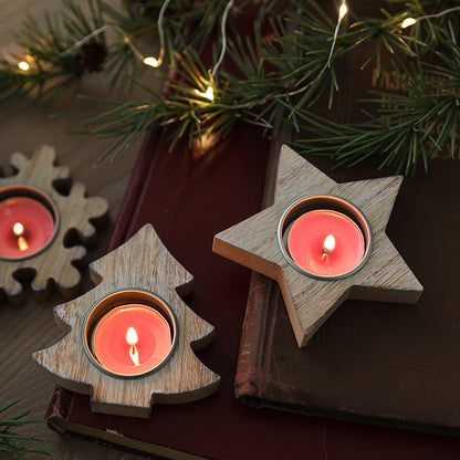 Nordic Christmas Wooden Candle Holder