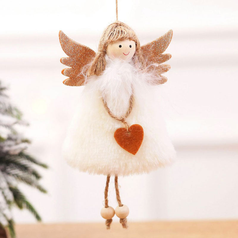 Encantadores adornos navideños con forma de ángel para el árbol de Navidad