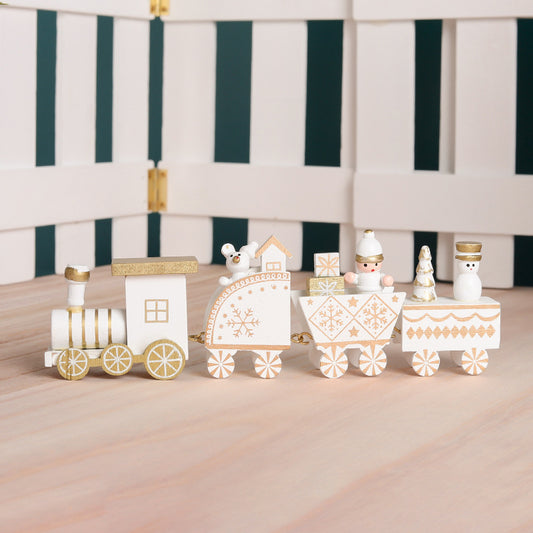 Wooden Christmas Train Ornament