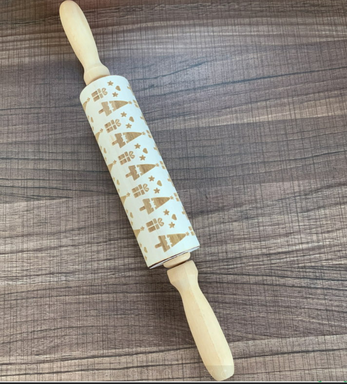 Rolling Pin Engraved for Christmas