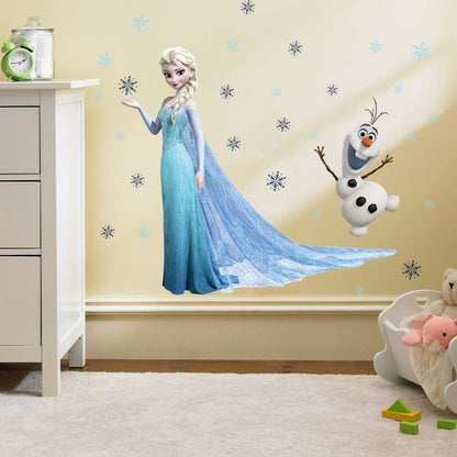 Pegatinas de pared de Frozen Elsa y Olaf