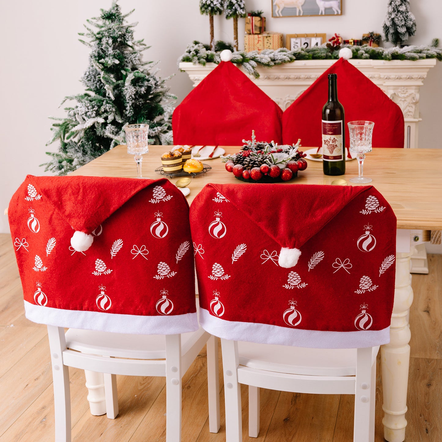 Housses de chaise rouges de Noël