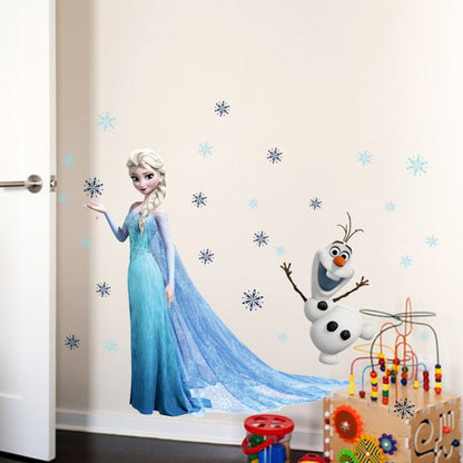 Pegatinas de pared de Frozen Elsa y Olaf