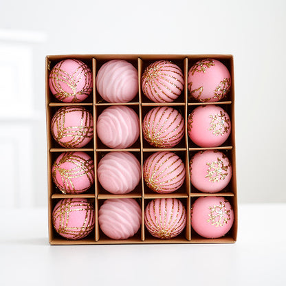 Ensemble de boules de Noël peintes en peluche