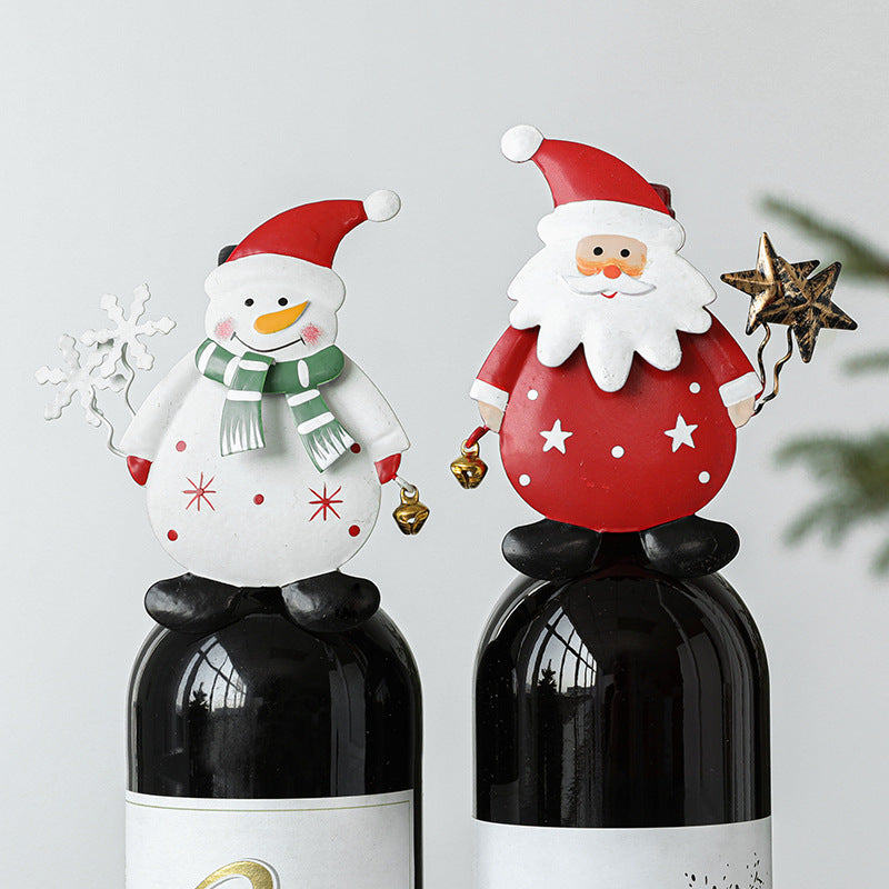 Santa & Snowman Wine Bottle Cover