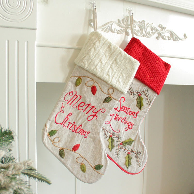 Embroidered Christmas Gift Socks