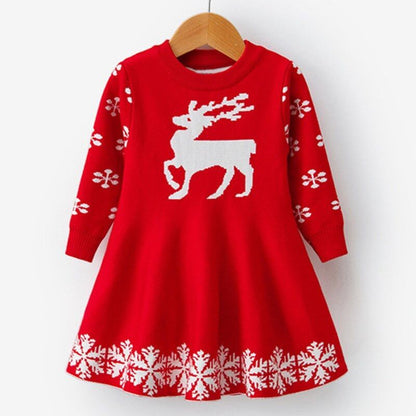 Girls' Long Sleeve Christma Dress