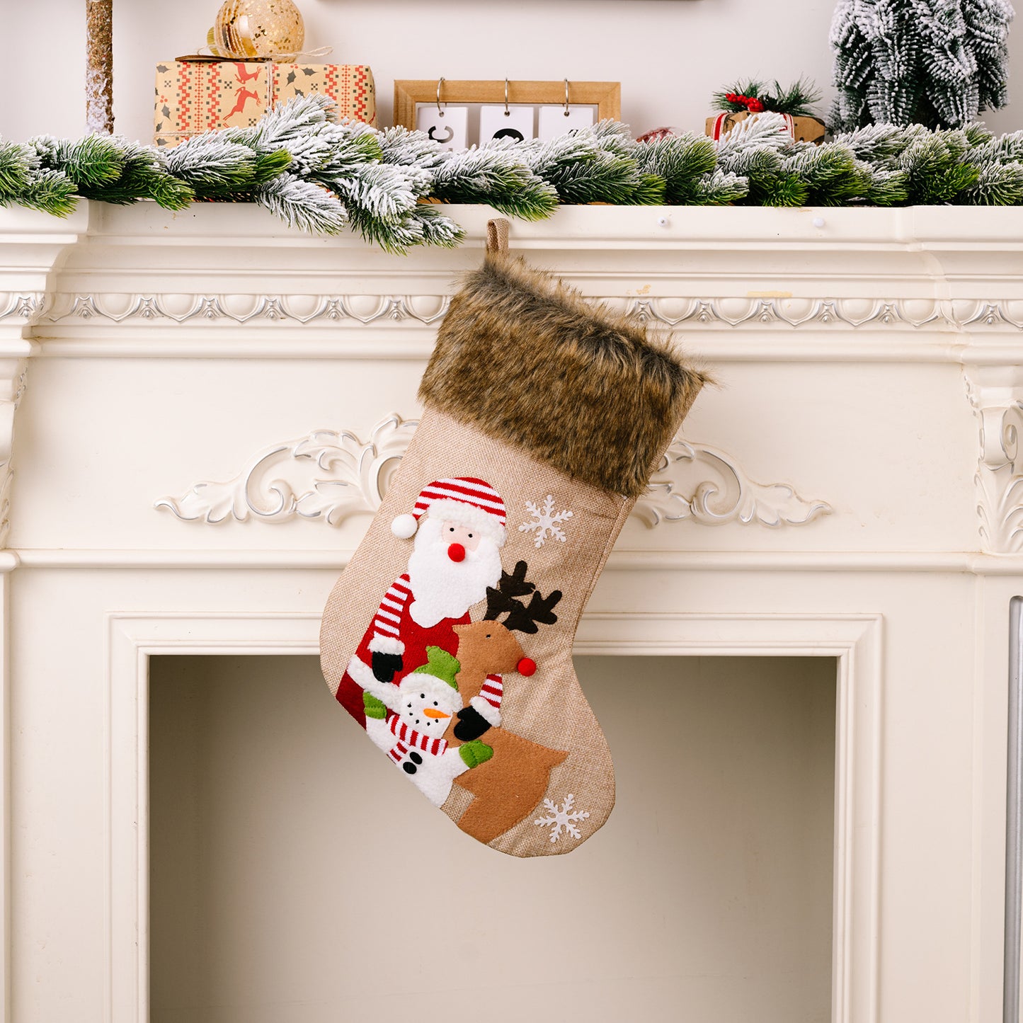 Plush Snowman Christmas Socks