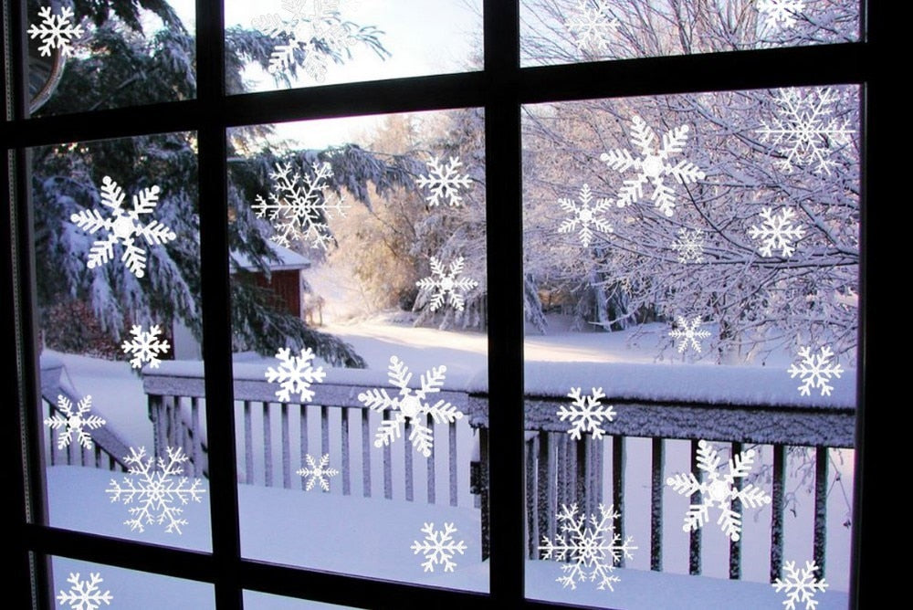 Autocollants de fenêtre de Noël en forme de flocon de neige