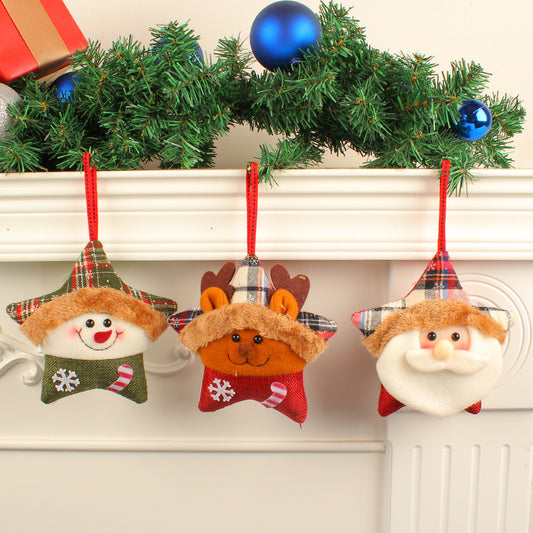 Plush Santa Star Ornament