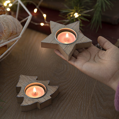 Nordic Christmas Wooden Candle Holder