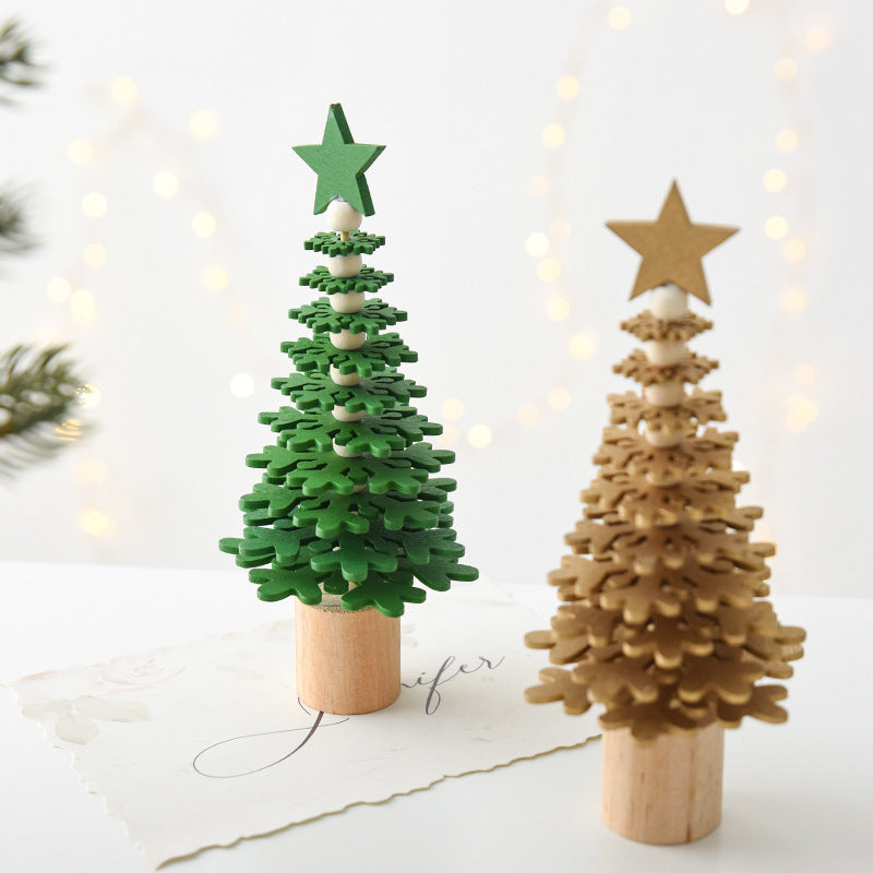 Mini Wooden Christmas Tree Decoration