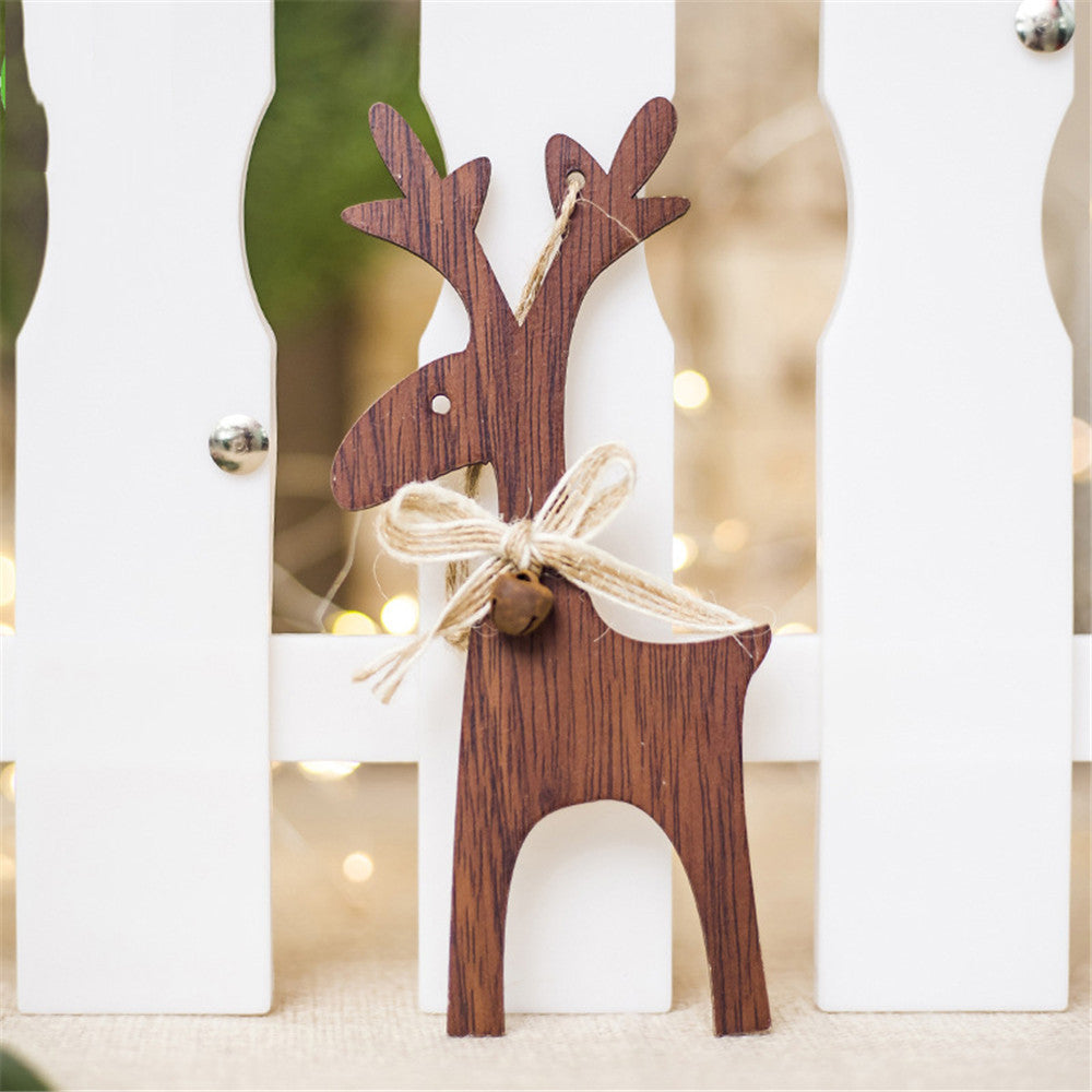 Wooden Deer Christmas Ornaments