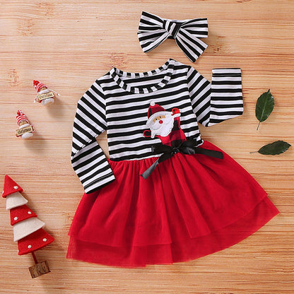 Santa Stripe Toddler Dress