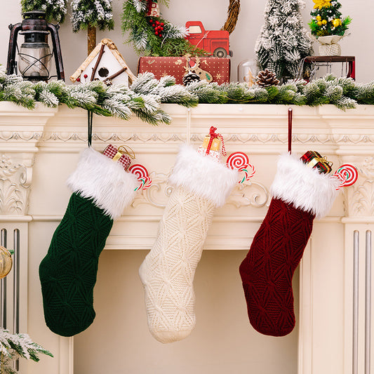 Elegant Knit Christmas Socks