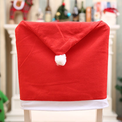 Housse de chaise et nappe festives rouges