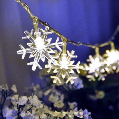 Glowing Snowflake String Lights