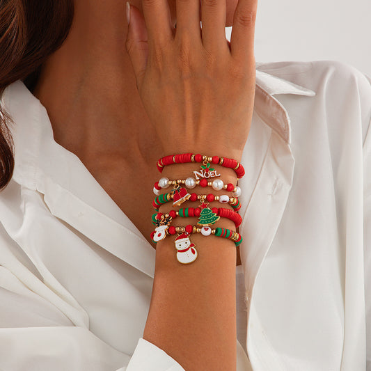 Colorful Christmas Bead Bracelet