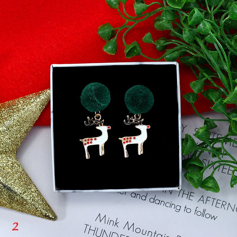 Elk and Christmas Tree Earrings