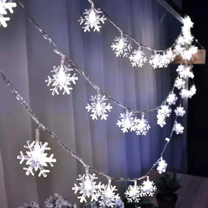 Encantadoras luces LED con forma de copo de nieve